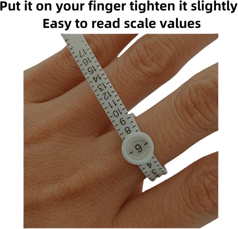 SCIKHEFT Ring Sizer with Magnifier Measuring Tool 1-17 Ring Measurer Flexible Ruler for Men&Women - Image 3